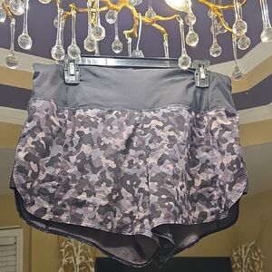 Athleta Women's Camo Athletic Shorts in Black and Gray